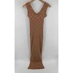 NWOT AMO Ribbed Knit Maxi Penny Dress S Space Dye Boho Beach Bodycon MSRP $198